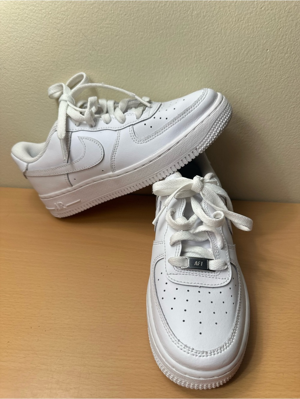 Size 4.5 (GS) - Nike Air Force 1 Low White - 314192-117